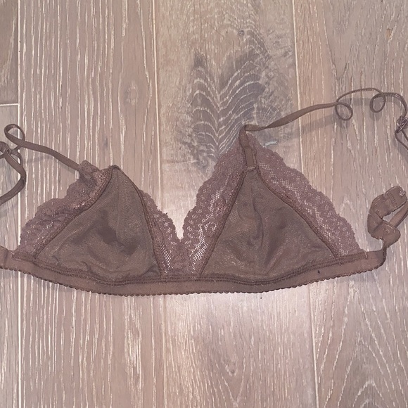 Lacey tan bralette (deep taupe) - Picture 3 of 4